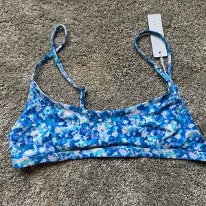 Bright Brand Blue Floral Bikini Swim Top – NWT | Size M